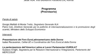 Presentazione del Primo Incontro Biregionale di Genere. IILA, 9 aprile 2013